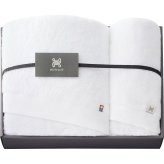 HOTELIST バスタオル フェイスタオル セット [26-0124-096] H-11775 ホワイト タオルギフト 高級綿 サンホーキンコットン 特注糸 ホテル仕様 5ツ星 上質 ふんわり 吸水肌触り 日本製 ギフト 内祝い 結婚 出産 快気