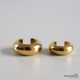 ステンレス メタルイヤーカフ 甲丸イヤーカフ シンプル ぷっくり つやつや 小ぶり ゴールド 18KGP 2サイズ 片耳1点 可愛い プチプラ 耳の穴不要 痛くない レディース 女性 金属アレルギー対応フェイクピアス ノンホール イヤリング