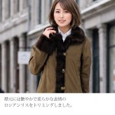 シルク 100％ ＆ ウィーゼル リバーシブル コート ロシアン リス トリミング アウター 保温 防寒 コート リス 毛皮コート ファーコート シルク 100 毛皮 ファー 秋 冬 女性 ギフト プレゼント 7F (01000246r)