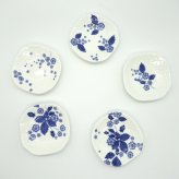 ウェッジウッド　ストロベリー ブルーム インディゴ ソイディッシュ 5枚セット　ブランドBOX付き【結婚祝】【出産祝】【退職祝】【引越祝】【還暦祝】【記念品】