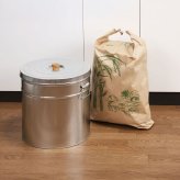 昔ながらの米びつ 30kg トタン 米びつ 米櫃 丸型　送料無料