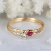 Fine Ring Gold Collection 18金 ルビー サファイア 指輪 極細リング 華奢リング シンプルリング レディースリング レディース シンプル 極細 華奢 ゴールド K18 リング 誕生日 プレゼント