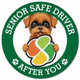 カーサイン 高齢者マーク SENIOR SAFE DRIVER ブリュッセルグリフォン マグネット 強力 直径13cm 肉球 日本製 車 ステッカー