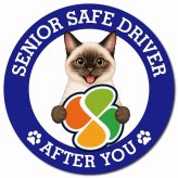カーサイン 高齢者マーク SENIOR SAFE DRIVER シャム マグネット 強力 直径13cm 肉球 日本製 車 ステッカー