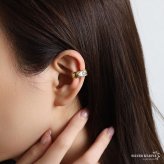 ステンレス ストーンイヤーカフ 一粒イヤーカフ キラキラ かわいい メタル ラグジュアリー ゴールド 18KGP 片耳1点 シンプル プチプラ 耳の穴不要 痛くない レディース 女性 金属アレルギー対応フェイクピアス ノンホール イヤリング