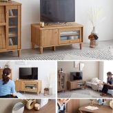 テレビ台 テレビボード ガラス扉付き 幅90cm 木目 コンパクト 小さい 小さめ ロータイプ ローボード おしゃれ 32V 40インチ 扉付き シンプル テレビラック TVボード TV台 TVラック ディスプレイボード リビングボード ひとり暮らし 新生活