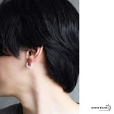 ステンレス シンプルピアス 彫り込み 模様 フープピアス メタリック シルバー ワンポイント 星 スター 米印 ※ プチプラ 片耳1点 つけっぱなしok メンズ 男性 金属アレルギー対応 イヤリング