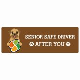 カーサイン 高齢者マーク SENIOR SAFE DRIVER ボーダーテリア ステッカー シール 長方形 20x6.7cm 肉球 日本製 車