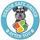 カーサイン 高齢者マーク SENIOR SAFE DRIVER ミニチュアシュナウザー マグネット 強力 直径13cm 肉球 日本製 車 ステッカー