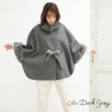 カシミヤ ブレンド ウール ケープ レッキス ファー 一枚仕立て 手縫い ハンドメイド レディース Filomo カシミヤ混 ダブルフェイス レッキス ファー 毛皮 冬 アウター 秋 30代 40代 50代 ギフト プレゼント 7F (02000091r)