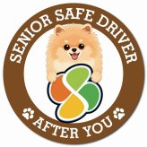 カーサイン 高齢者マーク SENIOR SAFE DRIVER ポメキー マグネット 強力 直径13cm 肉球 日本製 車 ステッカー