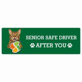 カーサイン 高齢者マーク SENIOR SAFE DRIVER ベンガル ステッカー シール 長方形 15x5cm 肉球 日本製 車