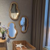 ferm LIVING ファームリビング 壁掛けミラー Pond Mirror ポンドミラー ラタン M 壁掛け鏡 北欧インテリア 家具 おしゃれ ミラー ウォールミラー 北欧ブランド 人気 おすすめ