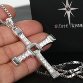シルバー925素材 クロスネックレス CZ ジルコニア 十字架 シルバー 人気 ペンダント
