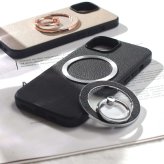 iphone15 ケース レザー iphone15Pro iphone15Plus iphone15ProMAX リング付き 本革 マグセーフ対応 magsafe対応 15 15plus 15pro 15promax アイフォン15 アイフォン15promax スマホリング スタンド スリム 山羊革 15プロ 15プロマックス ブラック メタリック 送料無料