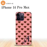 iPhone14 ProMax iPhone14 Pro Max スマホケース 背面ケースソフトケース ハート B ピンク +アルファベット 2022年 9月発売 nk-i14pm-tp173i