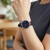 箱なし カシオ 腕時計 レディース ネイビー ブラウン レザーベルト 革ベルト 薄型 アナログ シンプル おしゃれ 仕事 ビジネス 海外モデル プレゼント ギフト CASIO 成人 卒業 入学