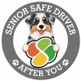 カーサイン 高齢者マーク SENIOR SAFE DRIVER オーストラリアンシェパード マグネット 強力 直径13cm 肉球 日本製 車 ステッカー