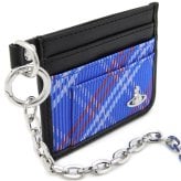 ヴィヴィアンウエストウッド ICカードケース チェーン付き 薄型 メンズ 男性用 カードホルダー カード入れ Vivienne Westwood ヴィヴィアン チェック ブルー VW4301 (5403000RU-C00A8-K204) 【2026年秋冬モデル】 【ラッピング無料 誕生日 お祝い プレゼント ギフト 贈り物】