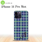 iPhone14 ProMax iPhone14 Pro Max スマホケース 背面ケース ハードケース チェック B 青 +アルファベット 2022年 9月発売 nk-i14pm-438i