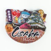 木製フレームマグネット OSAKAスタイル 立体マグネット 3D お土産 日本 土産 souvenir JAPAN Magnets ご当地 外国人 スーベニア ジャパン