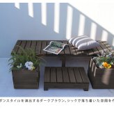 ウッドデッキ ユニット縁台ベンチ hiyori ひより プランターセット 幅174・奥行55 ウッドデッキ 簡単組立 縁側 DIY 木製 天然木 庭 ベランダ マンション おしゃれ ガーデン 屋外 家具 ブラウン ダークブラウン アウトドアリビング 小型