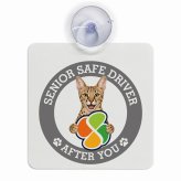 カーサイン 高齢者マーク SENIOR SAFE DRIVER サバンナ 車内用 吸盤タイプ 収れん火災防止タイプ 肉球 日本製 車 ステッカー