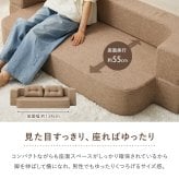 フロアソファ ルメール 2WAY 幅170cm 2人掛け ローソファ ソファベッド 背もたれを倒して変形 クッション2個付き ウレタン 座面高20cm 低座面 組立不要 圧縮梱包 一人暮らし ワンルーム リビング おしゃれ ベージュ グレー 全5色