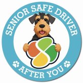 カーサイン 高齢者マーク SENIOR SAFE DRIVER エアデールテリア マグネット 強力 直径13cm 肉球 日本製 車 ステッカー