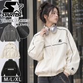 STARTER スターター スタンドブルゾン レディース メンズ sbm-6253トラックジャケット ナイロン タスラン メッシュ裏地 パイピング ワッペン ロゴ 刺繍 ジップアップ オーバーサイズ ストリート ヒップホップ ダンス M L XL 2026FW Karlas