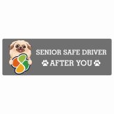 カーサイン 高齢者マーク SENIOR SAFE DRIVER ペキニーズ ステッカー シール 長方形 20x6.7cm 肉球 日本製 車