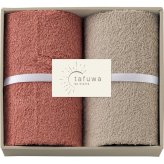 【直送】tafuwa フェイスタオル 2枚セット ピンク [26-7066-040] FT2PK 日本製 吸水 洗濯しやすい サイズ感 毎日使いやすい タオル ギフト プレゼント 内祝い お祝い 返礼品 桃色