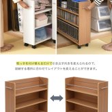 ラック キャスター付き 収納 押入れ 本棚 4個セット 幅19.5 奥行78 .5 隙間 スリム ワゴン 棚 3段 大容量 CD DVD 本 漫画 整理 スライド 収納庫 おしゃれ 新生活