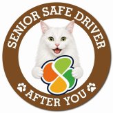 カーサイン 高齢者マーク SENIOR SAFE DRIVER ターキッシュアンゴラ マグネット 強力 直径13cm 肉球 日本製 車 ステッカー