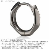 ライオンハート ディストーション フープピアス サージカルステンレス シルバー ライトブラック 黒 金属アレルギー対応 片耳用 1点売り メンズ ブランド