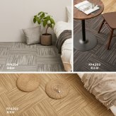 韓国ラグ 韓国風ラグ 50×50cm タイルカーペット 洗える スクエア4200 絣柄 かすり デザイン さらり テクスチャー ペット対応 防汚 防ダニ 防臭 滑り止め 床暖房対応 ポリエステル モダン 北欧 韓国インテリア リビング ダイニング