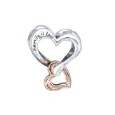 ボックス・ショッパー付 PANDORA(パンドラ) ★ Two-tone Openwork Infinity Heart Charm ★ ツートーン オープンワーク インフィニティ ハート チャーム ★ ブレスレット カスタマイズ アクセサリー シンプル 日常使い 誕生日 記念日 母の日 プレゼント ギフト｜チャーム 単品