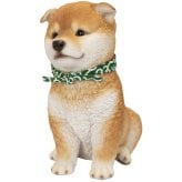 置物 woobia ウービア 豆柴 柴犬 お座り豆柴犬 中 唐草スカーフ 高さ19.5cm リアル 本物そっくり イギリス生まれ 職人手彩色 縁起物 戌年 玄関 インテリア 新築祝い 引っ越し祝い 開店祝い 出産祝い 誕生日 お祝い ギフト プレゼント 犬好き