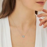 【無料ラッピング】  ヨンドシー 4℃ Summer Collection K10ホワイトゴールド ネックレス Luminous cutシリーズ 一粒 ブルー・トパーズ ブランド 正規品 新品 ギフト プレゼント 人気 おすすめ 誕生日 記念日 クリスマス 送料無料
