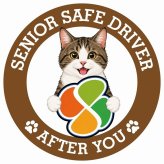 カーサイン 高齢者マーク SENIOR SAFE DRIVER キジ白 ステッカー シール 直径13cm 肉球 日本製 車