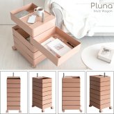 マルチワゴン Pluna(プルーナ)サイドワゴン キャスター トローリー ワゴン リビングワゴン キッチンワゴン 収納 サイドラック ダイニングワゴン 韓国風 ベビーワゴン コスメ収納 ネイルワゴン トロリー くすみカラー 幅32×奥行き42×高さ72 新生活