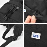 Lee リー オーバーオールバックパック リュック メンズ レディース 撥水 大容量 A4 B4 通勤 通学 おしゃれ 24L カジュアル リュックサック 黒 ブラック デイパック バックパック 旅行 アウトドア PC収納 A4収納 多機能 サイドポケット 背面メッシュ 無地 シンプル 男女兼用