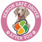 カーサイン 高齢者マーク SENIOR SAFE DRIVER ワイマラナー ステッカー シール 直径13cm 肉球 日本製 車