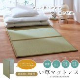 ベッド 寝具 マットレス セミダブル 三つ折り い草 置き畳 国産 『い草マットレス』 約120×210cm （裏:不織布）