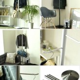 ラック ポールハンガー スチール クロムメッキ ホワイト ブ シルバー お部屋のデザイン性を高めるシンプルなデザインのポールハンガー コートハンガー ポールスタンド モダンデザイン 玄関収納 幅34×奥行き34×高さ173cm 新生活