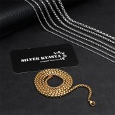 ステンレス ベネチアンチェーンネックレス ゴールド 金 18K GP ボックスチェーンネックレス 幅5タイプ 切れにくい 錆びにくい 金属アレルギー対応