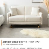 ソファ 座椅子 2人掛け コンパクト ー ベロア フロア ロー 二人用 2P 小さい 小さめ 省スペース クッション付き ひとり暮らし 一人暮らし 高級感 高見え 上質 幅113 1K ワンルーム リビング 組み立て簡単