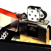 ZIPPO 1941復刻 プレミアムシャイン 鏡面カッパー ジッポ ライター ロゴ 両面加工 ストライプ おしゃれ 丸角 高級 かっこいい メンズ ギフト プレゼント