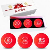 GOLGOLオリジナル 還暦祝い ゴルフボール 3球セット【デザインC】赤ボール 60歳 還暦プレゼント 父の日 ゴルフギフト ラッピング・のし付き
