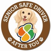 カーサイン 高齢者マーク SENIOR SAFE DRIVER カニンヘンダックスフンド マグネット 強力 直径13cm 肉球 日本製 車 ステッカー